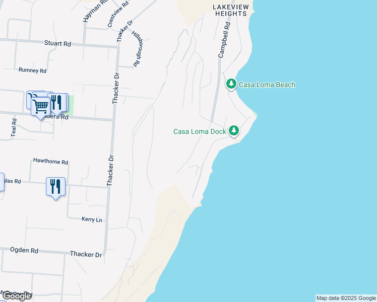map of restaurants, bars, coffee shops, grocery stores, and more near 2776 Benedick Road in West Kelowna