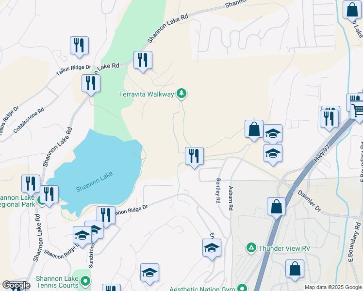 map of restaurants, bars, coffee shops, grocery stores, and more near 2760 Auburn Road in West Kelowna