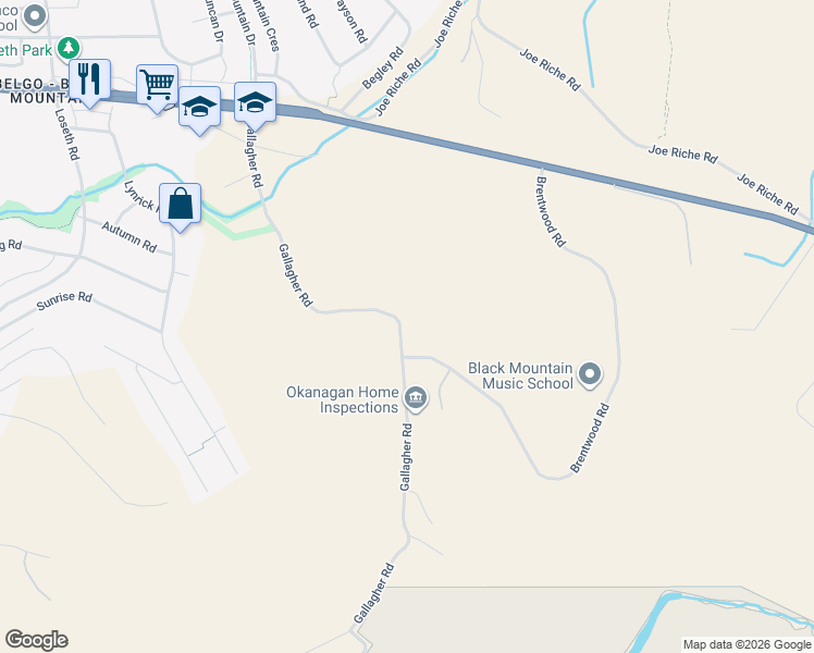 map of restaurants, bars, coffee shops, grocery stores, and more near 2001 Gallagher Road in Kelowna