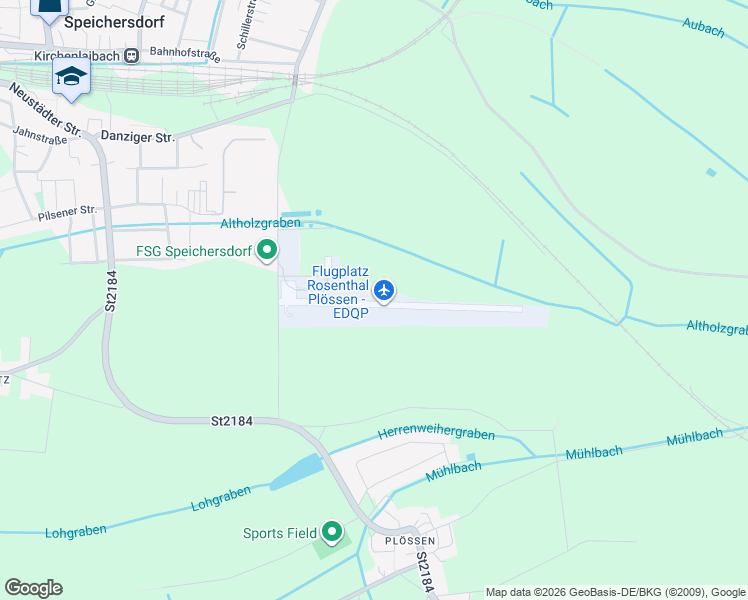 map of restaurants, bars, coffee shops, grocery stores, and more near 21 Manfred-Strößenreuther-Straße in Speichersdorf