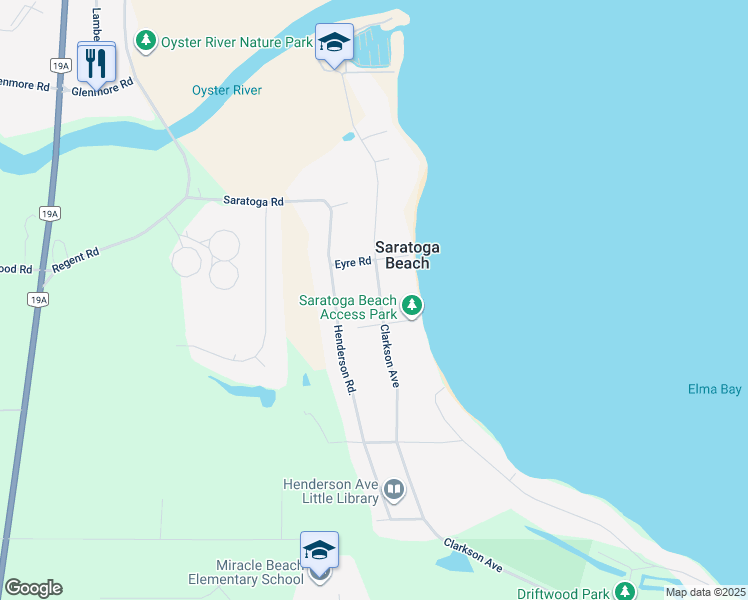 map of restaurants, bars, coffee shops, grocery stores, and more near 8947 Clarkson Avenue in Black Creek