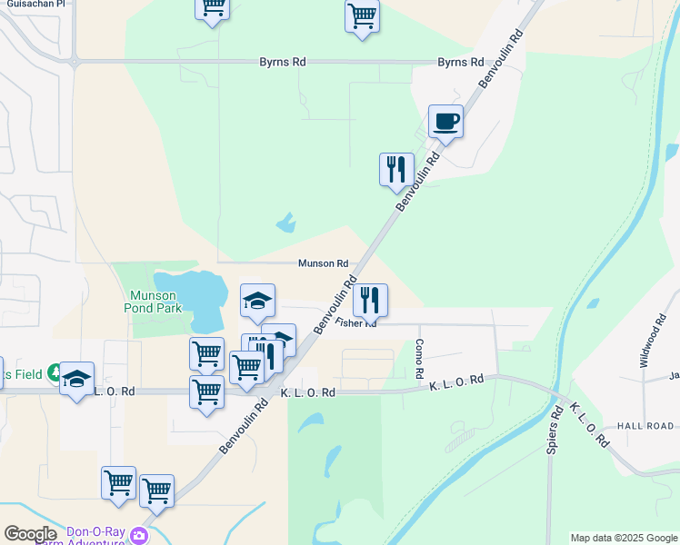 map of restaurants, bars, coffee shops, grocery stores, and more near 1853 Munson Road in Kelowna