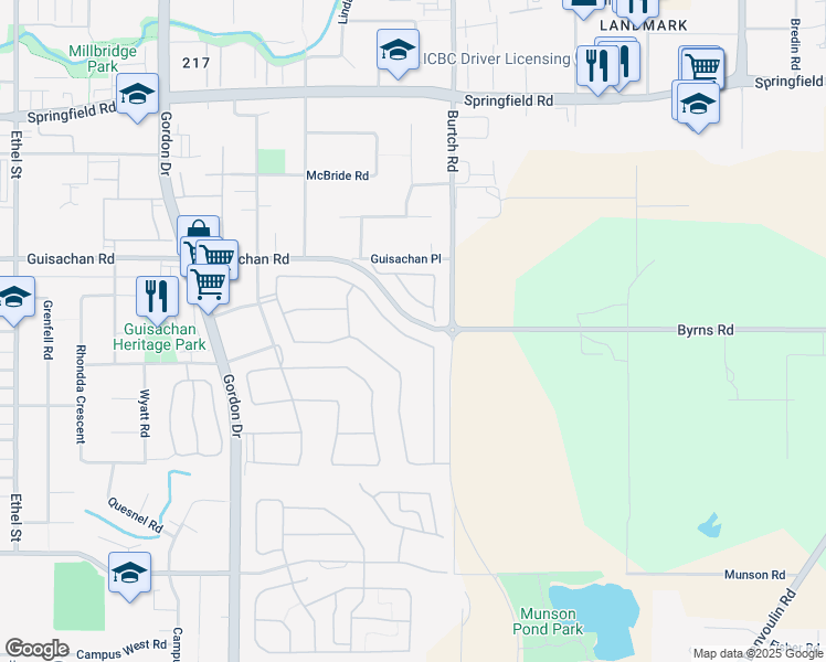 map of restaurants, bars, coffee shops, grocery stores, and more near 2365 Stillingfleet Road in Kelowna