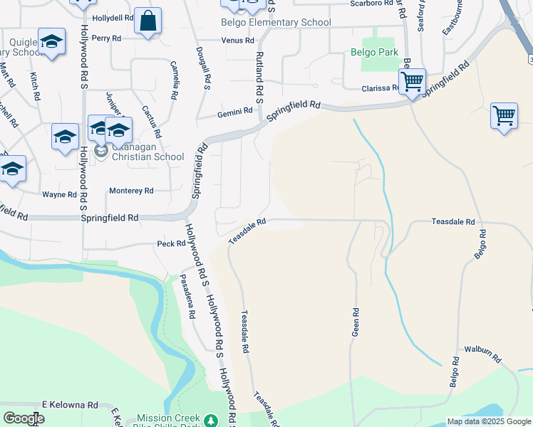 map of restaurants, bars, coffee shops, grocery stores, and more near 1137 Villa Vista Road in Kelowna