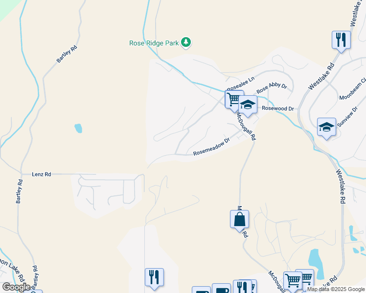 map of restaurants, bars, coffee shops, grocery stores, and more near 2091 Rose Tree Road in West Kelowna