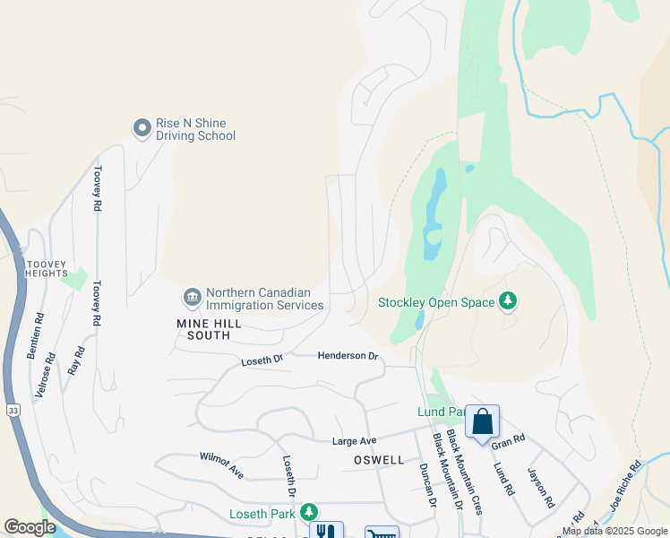 map of restaurants, bars, coffee shops, grocery stores, and more near Carnoustie Drive in Kelowna