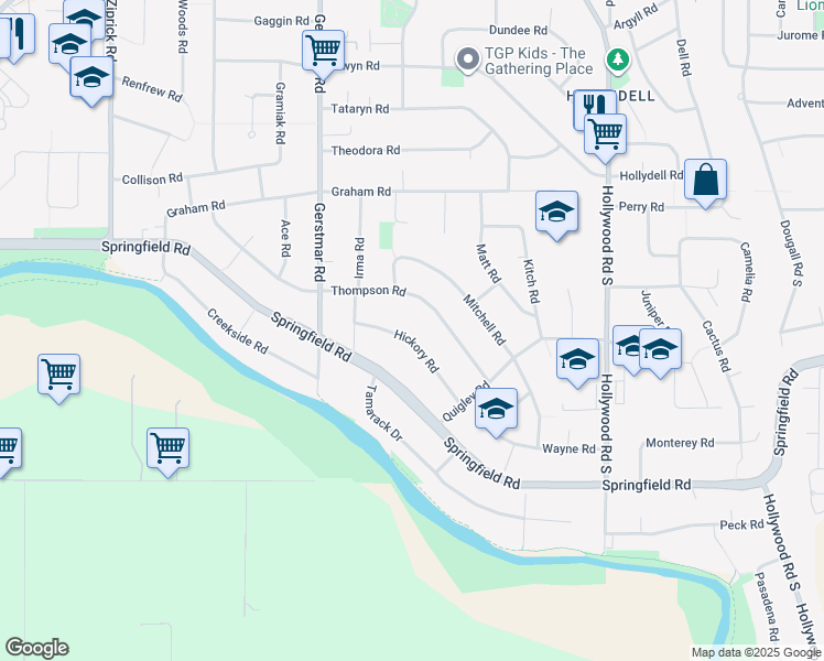 map of restaurants, bars, coffee shops, grocery stores, and more near 980 Hickory Road in Kelowna
