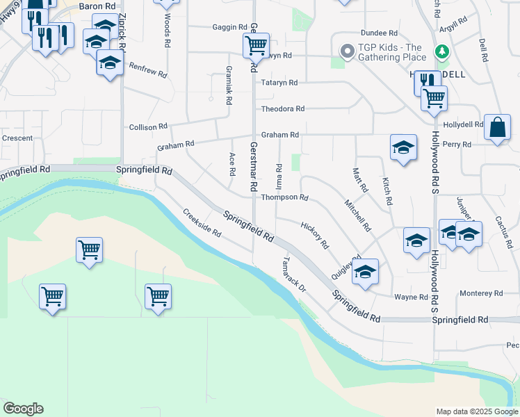 map of restaurants, bars, coffee shops, grocery stores, and more near 835 Gerstmar Road in Kelowna