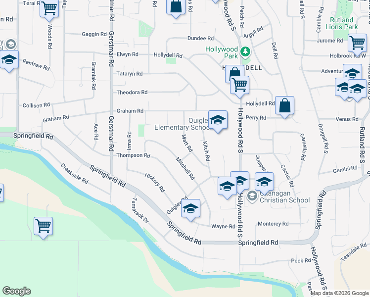 map of restaurants, bars, coffee shops, grocery stores, and more near in Kelowna