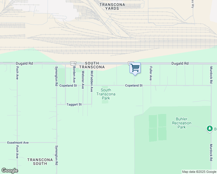map of restaurants, bars, coffee shops, grocery stores, and more near 1118 Copeland Street in Winnipeg