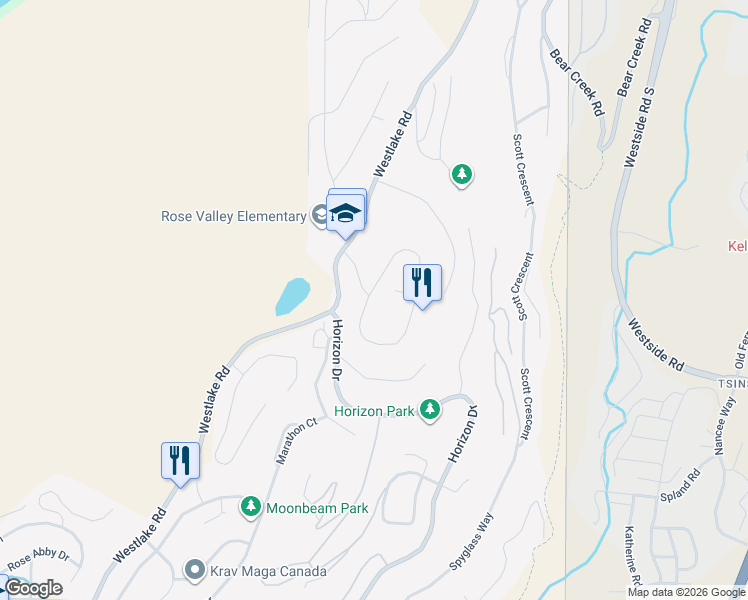 map of restaurants, bars, coffee shops, grocery stores, and more near 1797 Keloka Drive in West Kelowna