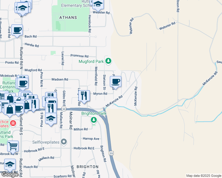 map of restaurants, bars, coffee shops, grocery stores, and more near 238 Poonian Street in Kelowna