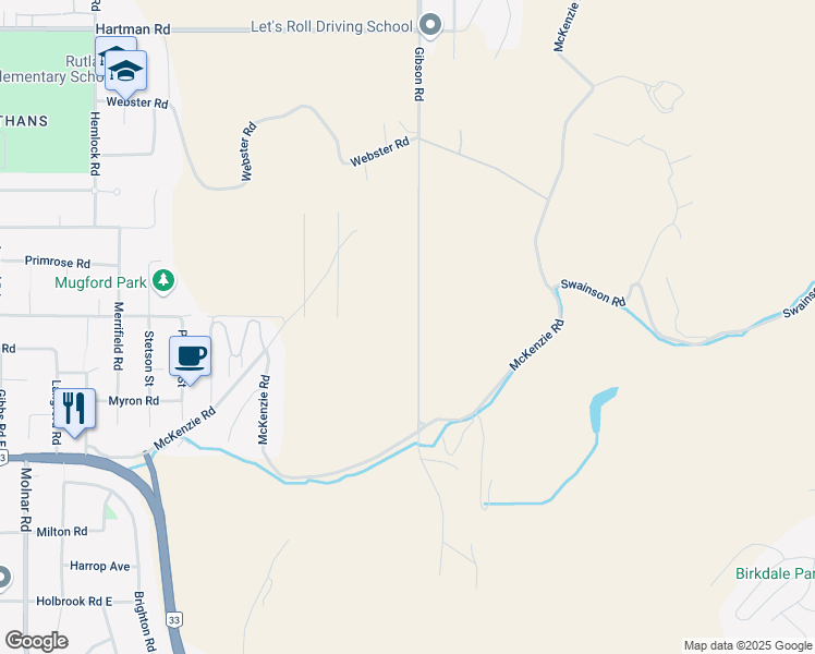 map of restaurants, bars, coffee shops, grocery stores, and more near 370 Gibson Road in Kelowna