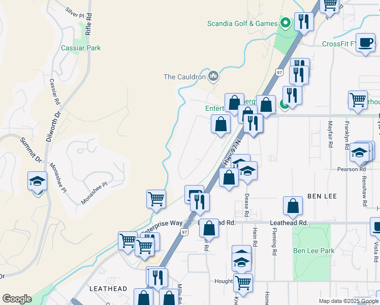 map of restaurants, bars, coffee shops, grocery stores, and more near 840 McCurdy Place in Kelowna