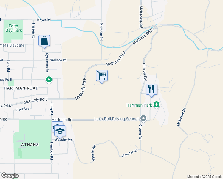 map of restaurants, bars, coffee shops, grocery stores, and more near 1145 Morrison Road in Kelowna