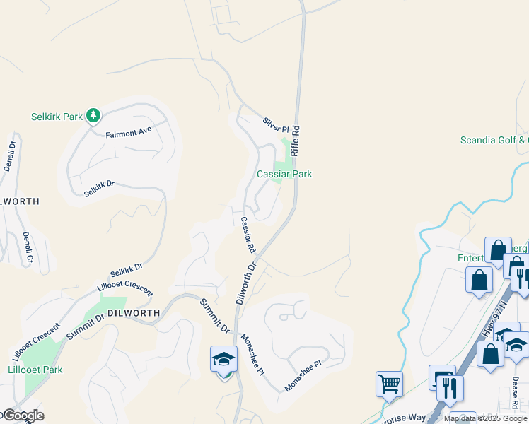 map of restaurants, bars, coffee shops, grocery stores, and more near 737 Cassiar Crescent in Kelowna