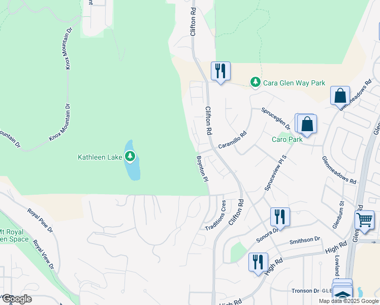 map of restaurants, bars, coffee shops, grocery stores, and more near 610 Boynton Place in Kelowna
