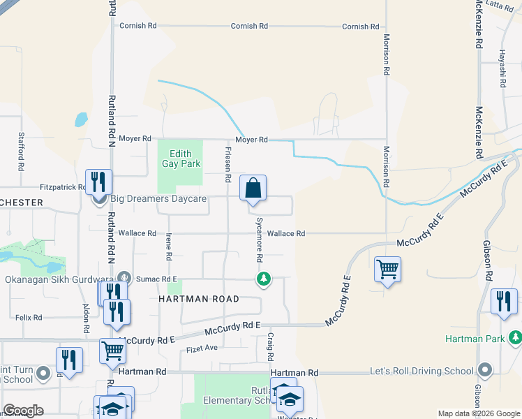 map of restaurants, bars, coffee shops, grocery stores, and more near 532 Clayton Crescent in Kelowna