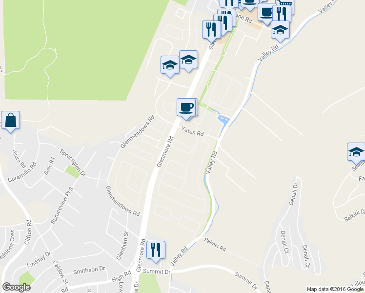 map of restaurants, bars, coffee shops, grocery stores, and more near in Kelowna