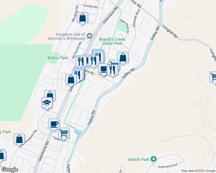 map of restaurants, bars, coffee shops, grocery stores, and more near 1975 Kane Road in Kelowna