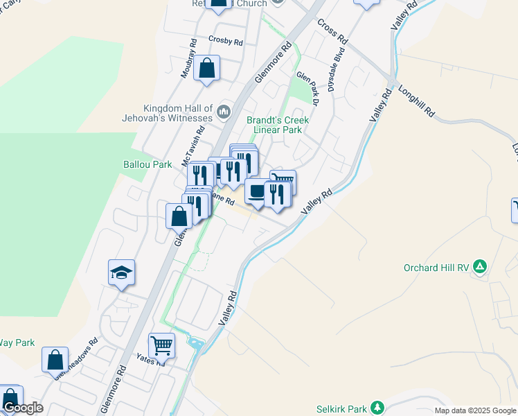 map of restaurants, bars, coffee shops, grocery stores, and more near 1972 Kane Road in Kelowna