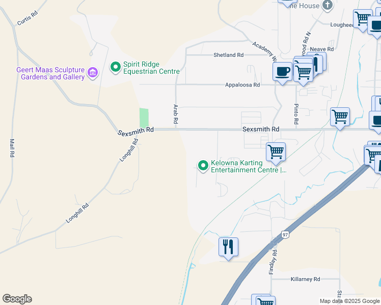 map of restaurants, bars, coffee shops, grocery stores, and more near 150 Campion Street in Kelowna
