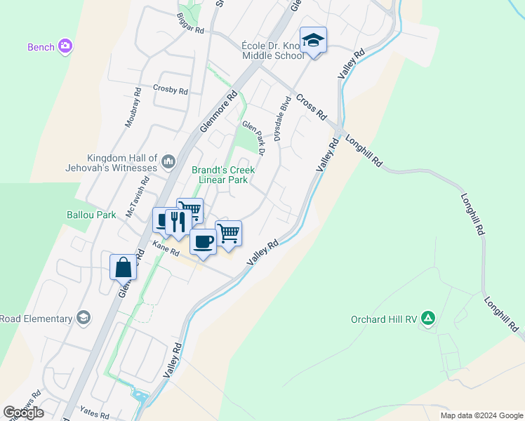 map of restaurants, bars, coffee shops, grocery stores, and more near 305 Drysdale Boulevard in Kelowna