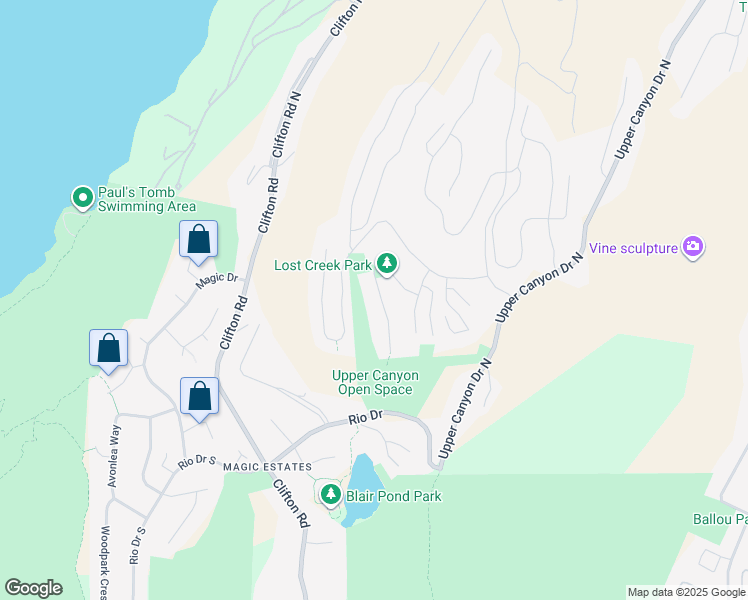 map of restaurants, bars, coffee shops, grocery stores, and more near 194 Lost Creek Court in Kelowna