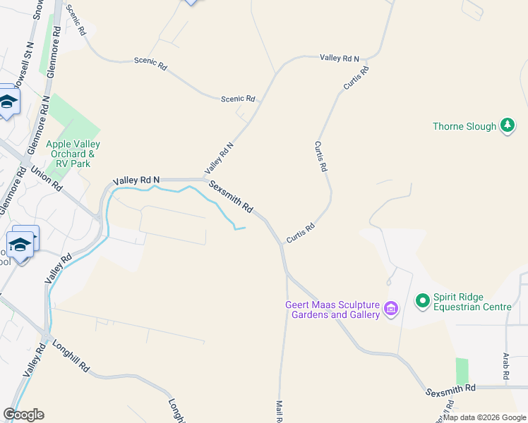 map of restaurants, bars, coffee shops, grocery stores, and more near 2495 Sexsmith Road in Kelowna