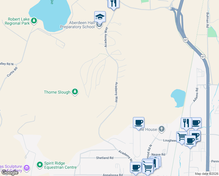 map of restaurants, bars, coffee shops, grocery stores, and more near in Kelowna