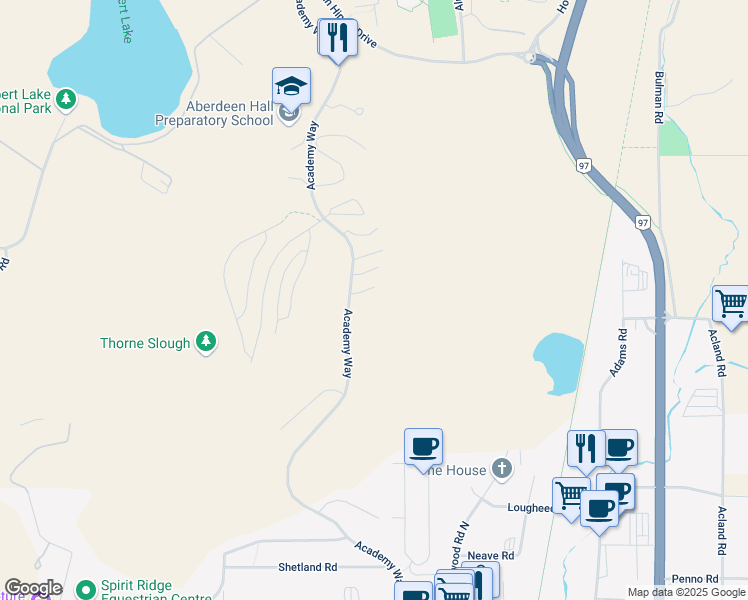 map of restaurants, bars, coffee shops, grocery stores, and more near in Kelowna