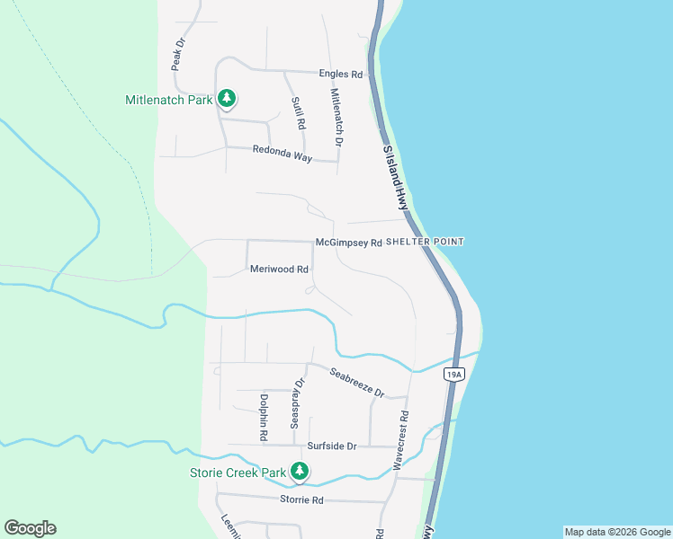 map of restaurants, bars, coffee shops, grocery stores, and more near 79 McGimpsey Road in Campbell River