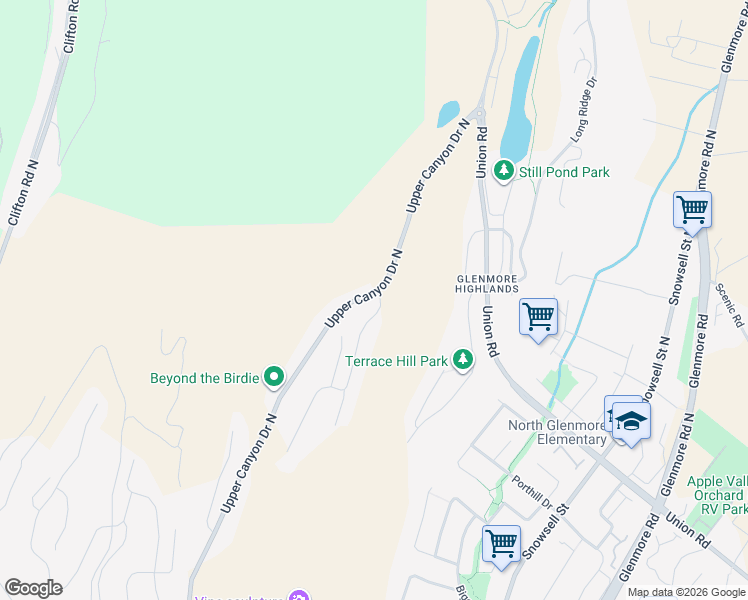 map of restaurants, bars, coffee shops, grocery stores, and more near 287 Upper Canyon Drive North in Kelowna