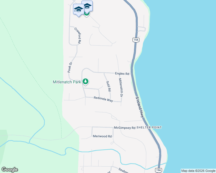map of restaurants, bars, coffee shops, grocery stores, and more near 3836 Sutil Road in Campbell River