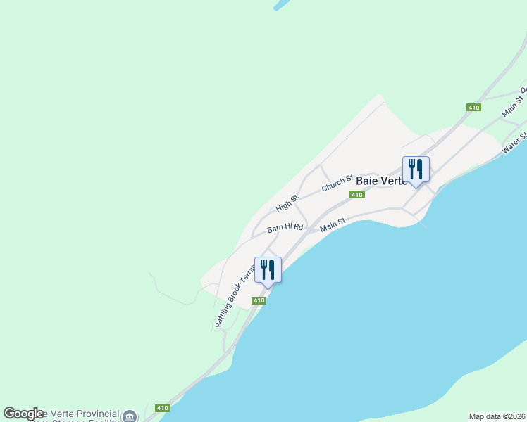 map of restaurants, bars, coffee shops, grocery stores, and more near 13 High Street in Baie Verte