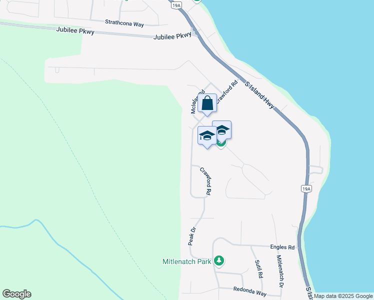 map of restaurants, bars, coffee shops, grocery stores, and more near 234 Crawford Road in Campbell River