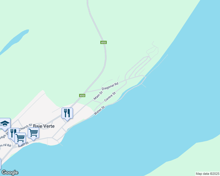 map of restaurants, bars, coffee shops, grocery stores, and more near 6 Diagonal Road in Baie Verte