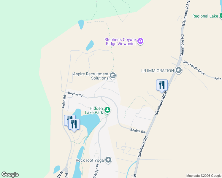 map of restaurants, bars, coffee shops, grocery stores, and more near 2014 Hidden Ridge Place in Kelowna