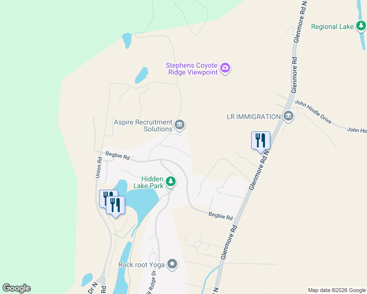 map of restaurants, bars, coffee shops, grocery stores, and more near 2014 Hidden Ridge Place in Kelowna