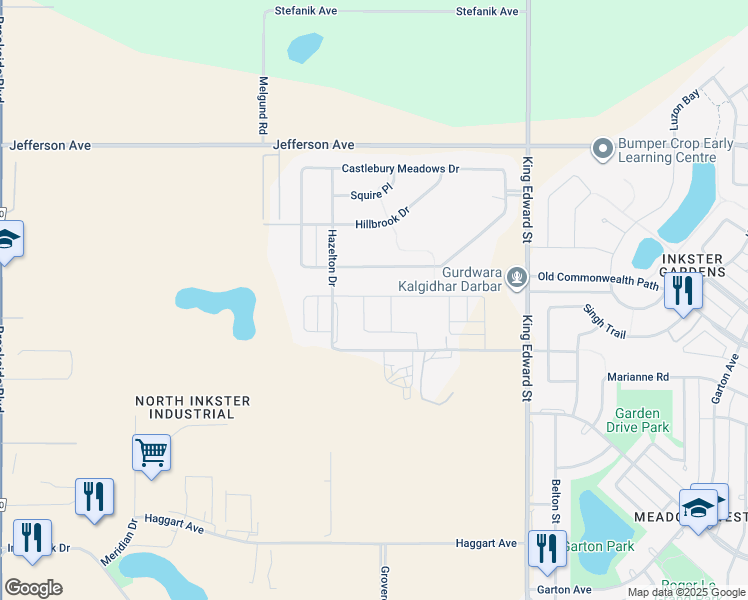 map of restaurants, bars, coffee shops, grocery stores, and more near 51-65 Commercial Avenue in Winnipeg