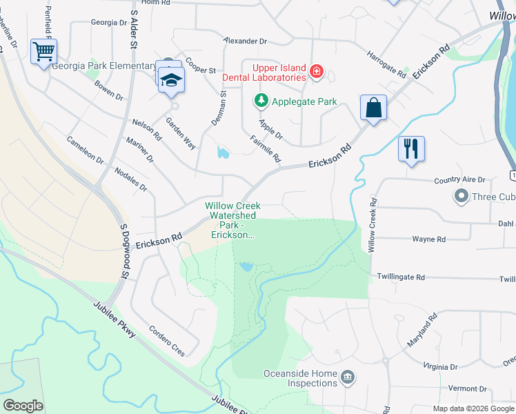 map of restaurants, bars, coffee shops, grocery stores, and more near 683 Nature Park Drive in Campbell River