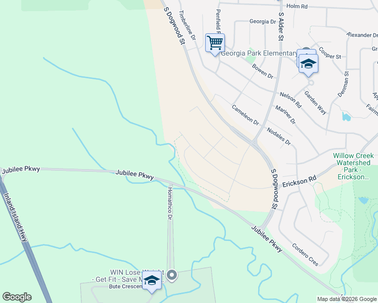 map of restaurants, bars, coffee shops, grocery stores, and more near 750 Salmonberry Street in Campbell River