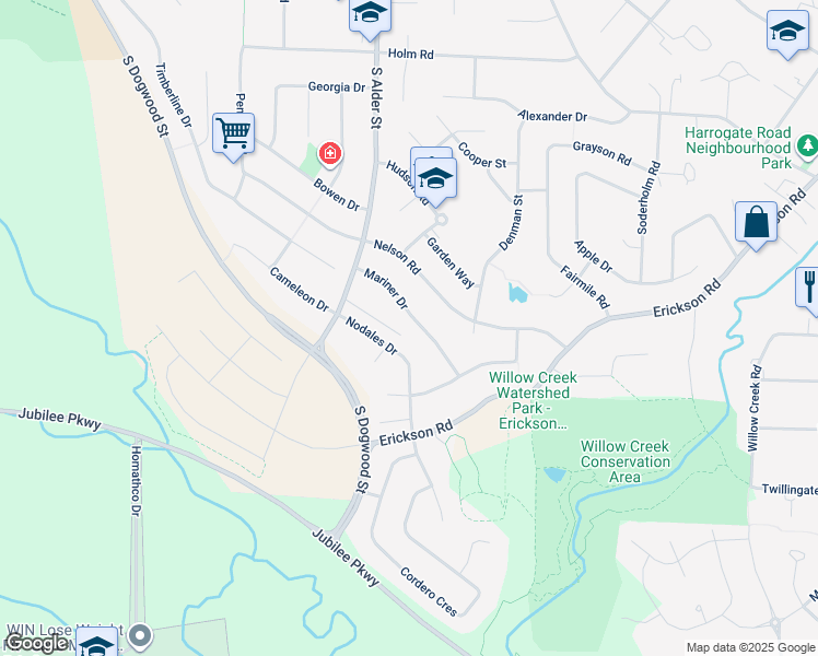 map of restaurants, bars, coffee shops, grocery stores, and more near 651 Mariner Drive in Campbell River