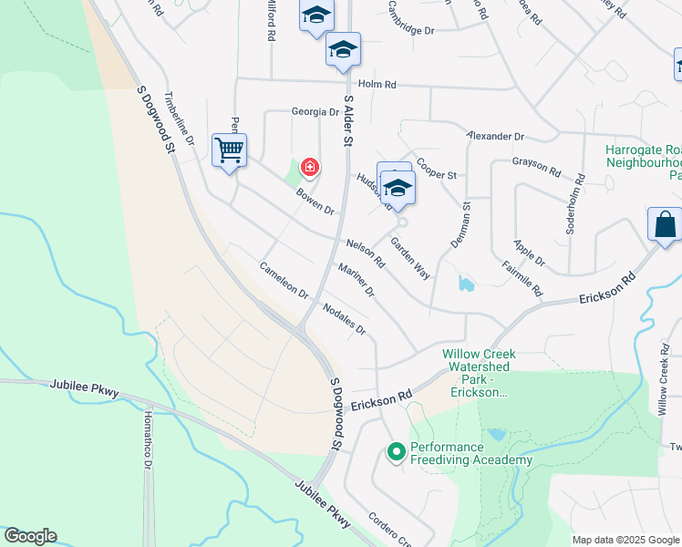 map of restaurants, bars, coffee shops, grocery stores, and more near 695 Mariner Drive in Campbell River