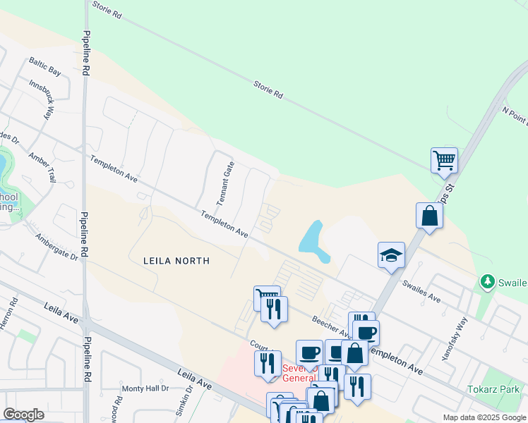 map of restaurants, bars, coffee shops, grocery stores, and more near 1200 Templeton Avenue in Winnipeg