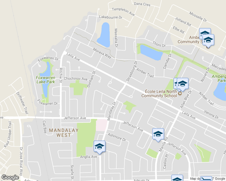 map of restaurants, bars, coffee shops, grocery stores, and more near 18 Nihal Bay in Winnipeg