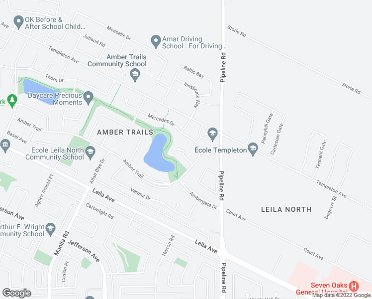 map of restaurants, bars, coffee shops, grocery stores, and more near 71 Mike Ruta Court in Winnipeg