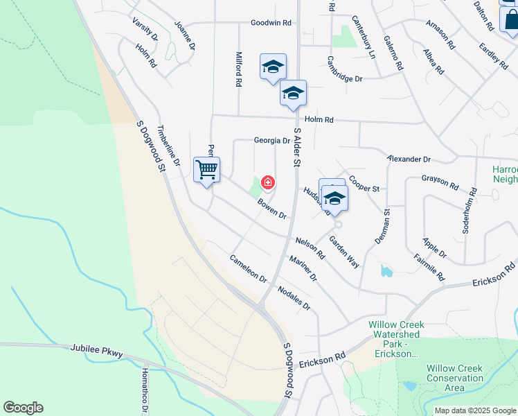 map of restaurants, bars, coffee shops, grocery stores, and more near 733 Bowen Drive in Campbell River
