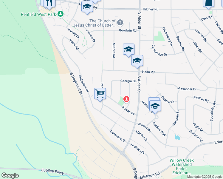 map of restaurants, bars, coffee shops, grocery stores, and more near Georgia Drive in Campbell River