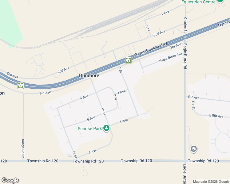 map of restaurants, bars, coffee shops, grocery stores, and more near 396 8 Street in Division No. 1